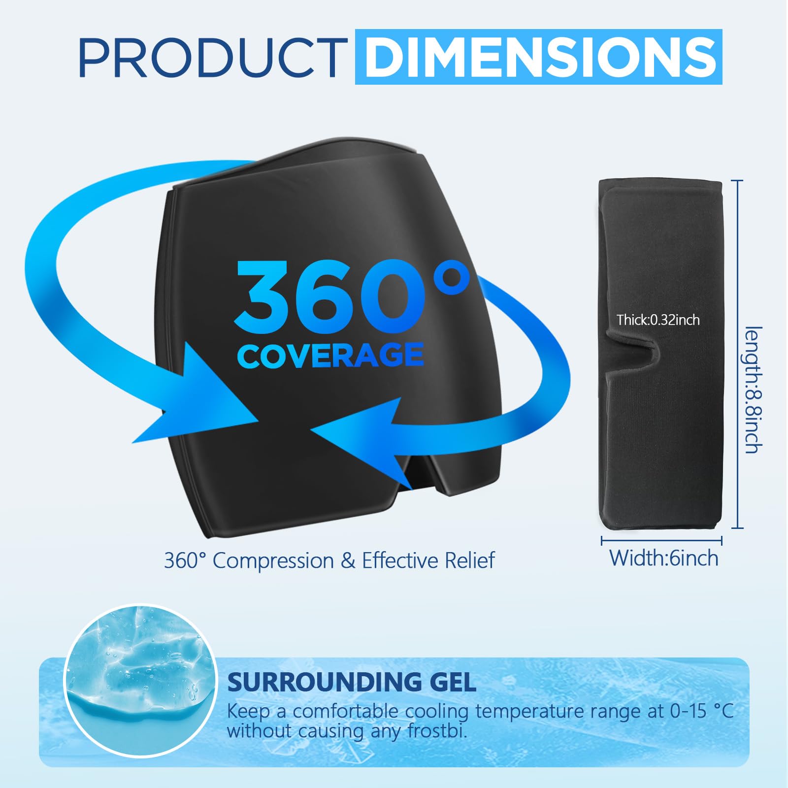 Migraine Relief Cap, Headache Relief Hat for Migraine Cap, Hot and Cold Therapy, Headache Eyes Mask for Stress Relief, Ice Pack Head Wrap for Sinus, Puffy Eyes, Tension,Black