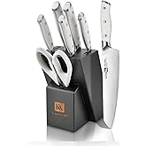 Klaus Meyer Stahl High Carbon Exclusive German Steel 8 Piece Knife Block Set (White)