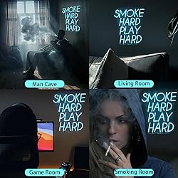 FAXFSIGN Smoke Hard Play Hard Neon Sign Led Neon