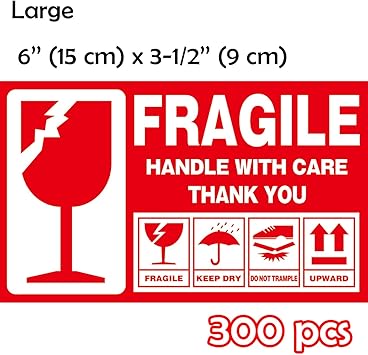 Business Industrial Address Shipping Labels 300pcs Fragile Handle With Care Adhesive Warning Sticker Studio In Fine Fr