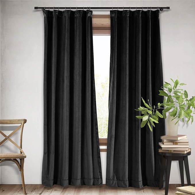 Macochico Extra Wide Velvet Texture Curtain 120 Inch Wide 4