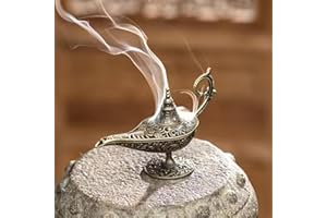 Arabic Incense Burner Antique Style Lamp Metal Incense Burner Scented & Unscented Candle Holder Gift for Men Home Office Deco