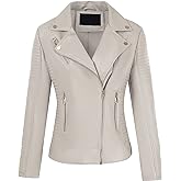 Bellivera Women's Faux Leather Casual Jacket 2025 Spring Trendy Motorcycle Outfits Lightweight Classic Coat