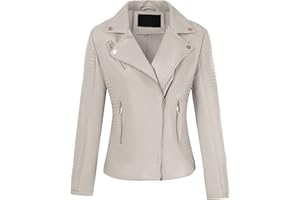 Bellivera Women's Faux Leather Casual Jacket 2025 Spring Trendy Motorcycle Outfits Lightweight Classic Coat