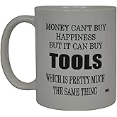 Rogue River Tactical Funny Mechanic Coffee Mug Money Can't Buy Happiness Buys Tools Novelty Cup Great Gift Idea For Men Car Enthusiast Humor Brother or Friend