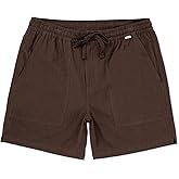 Hurley Mens Naturals 6" Inseam Cotton Walk Shorts, 17" Outseam, Elastic Waistband & Drawstring