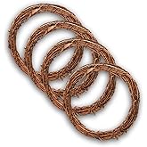 Grapevine Wreath Set, Marrywindix 4 Pieces Natural Vine Branch Wreath Christmas DIY Rattan Wreath Garland for Christmas Holid