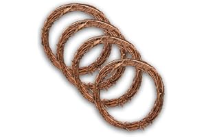 Grapevine Wreath Set, Marrywindix 4 Pieces Natural Vine Branch Wreath Christmas DIY Rattan Wreath Garland for Christmas Holid