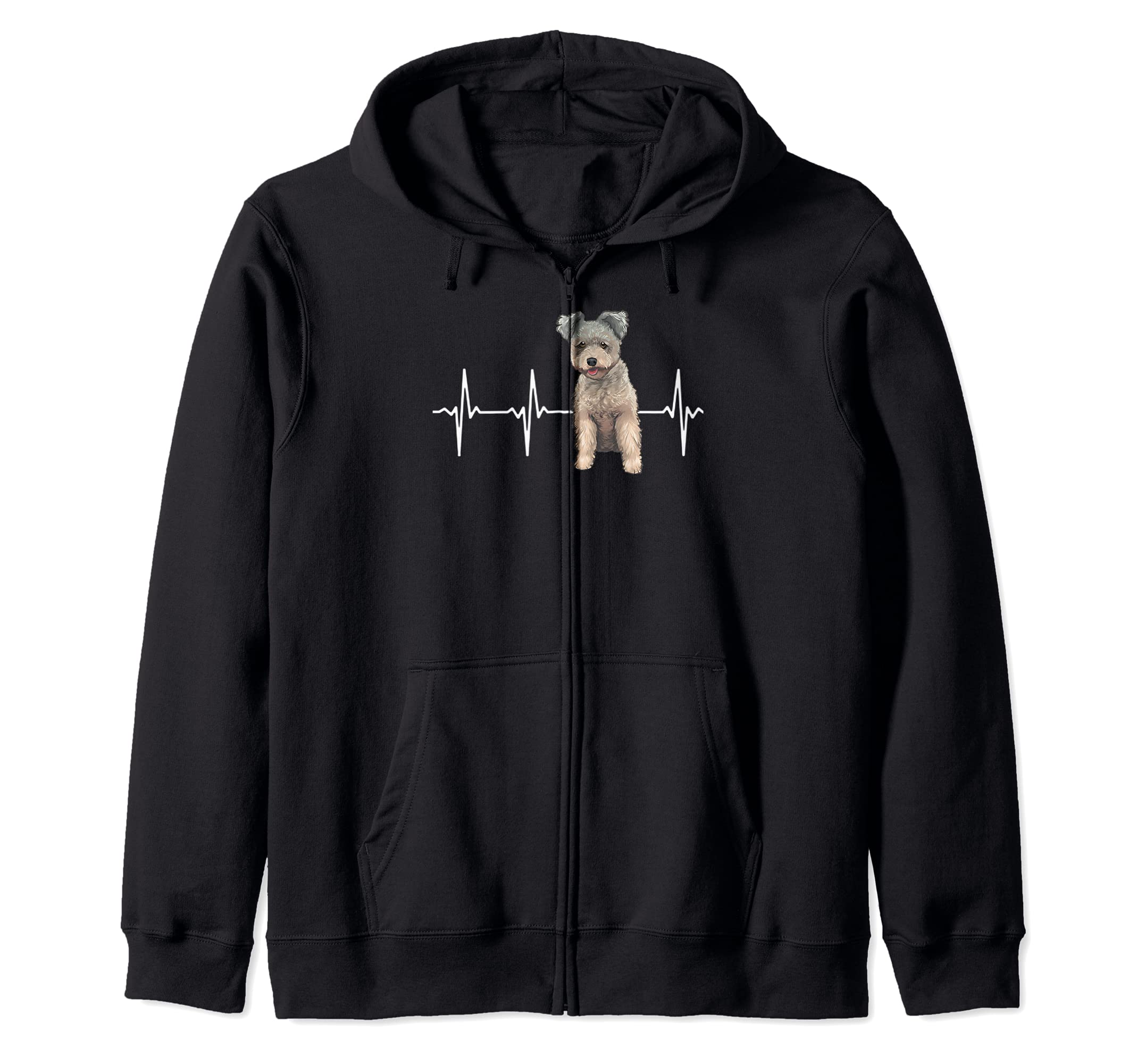 Pumi Heartbeat Dog Lover Zip Hoodie