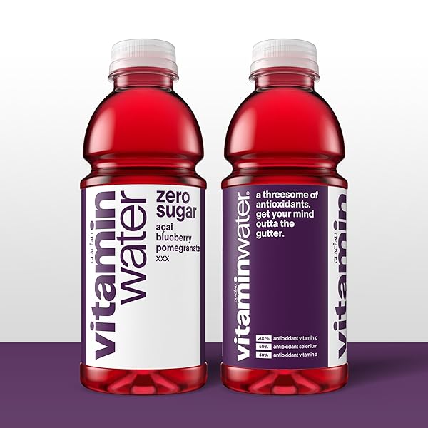 VITAMINWATER ZERO XXX, ELECTROLYTE ENHANCED WATER W/ VITAMINS, AÇAI-BLUEBERRY-POMEGRANATE DRINKS, 20 FL OZ, 24 PACK