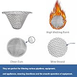Jeufun 40pcs Stainless Steel Pipe Screens Filter Adjustable Size Mesh Bowl view 5