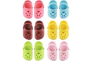 QSKJJI 6 Pairs of Classic Clogs, 18” Doll Shoes American Doll Shoes 18 in Doll Accessories for Creating a Summer Look Gift for Girl