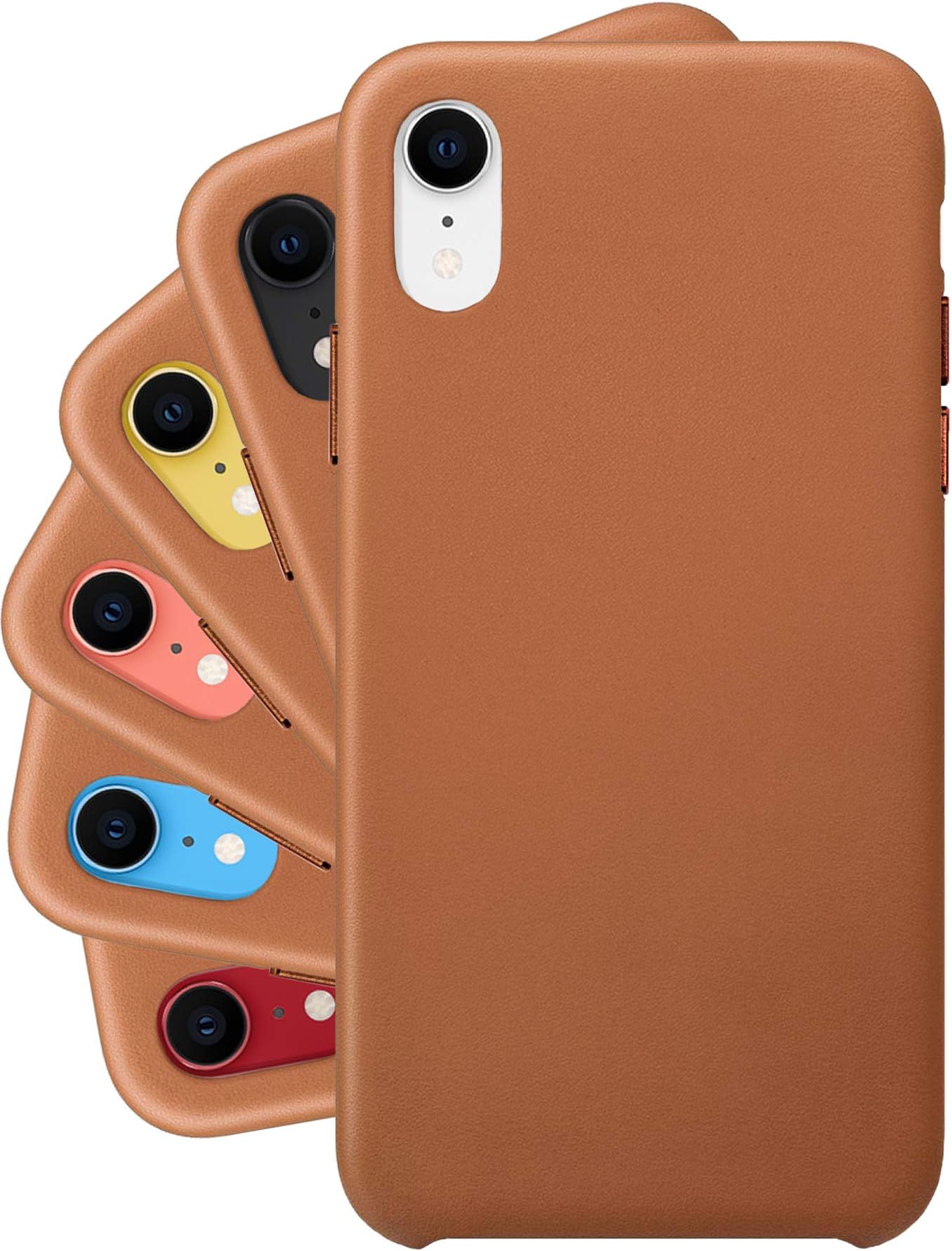 LONLI Classic | Genuine Nappa Leather Case - for Apple iPhone XR - (6.1 inch, Caramel)