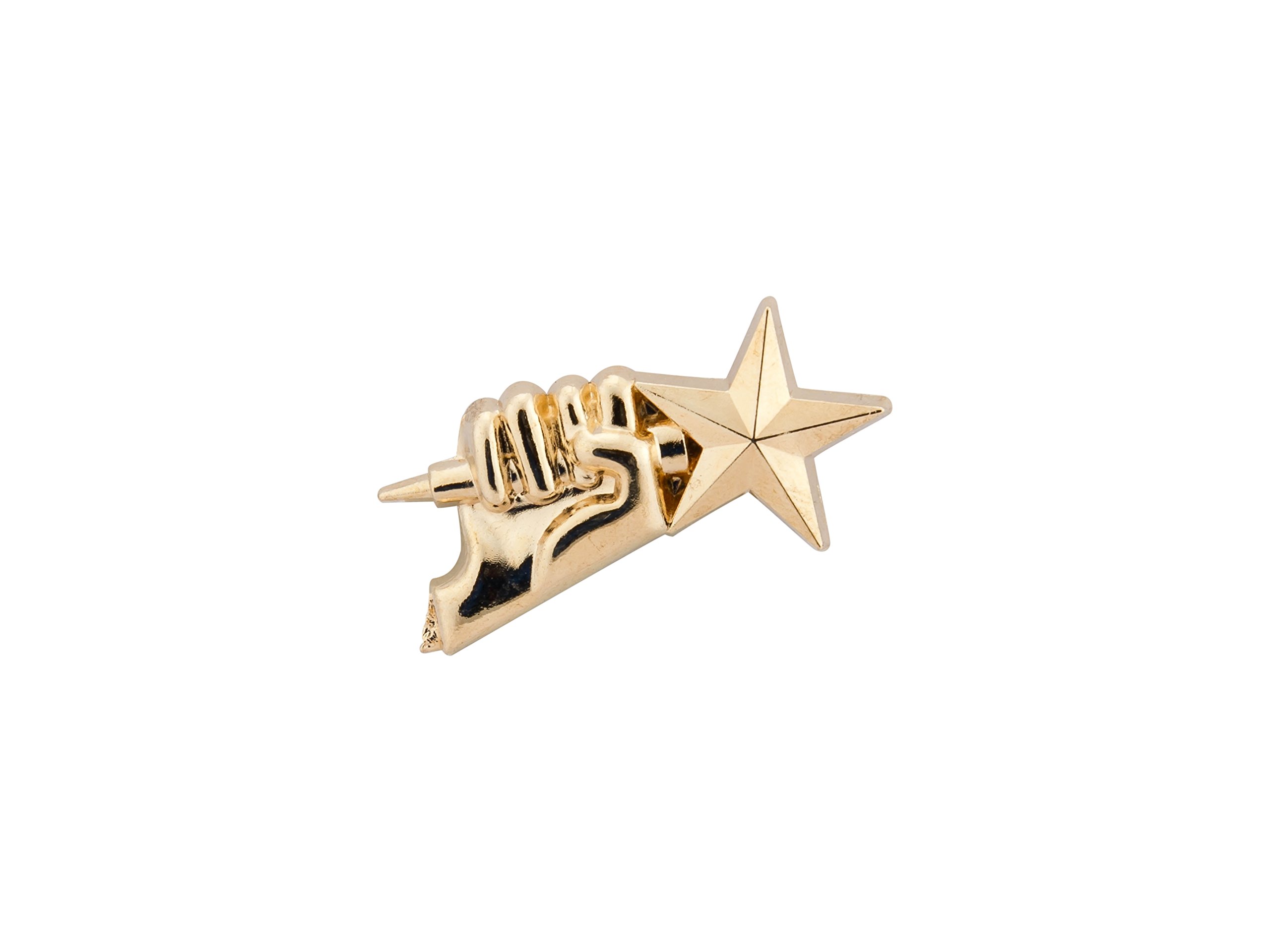 Brooch Lapel Pin for Men Golden Star Torch Lapel Pin Golden Badge Coat Suit Wedding Gift Party Shirt Collar Accessories