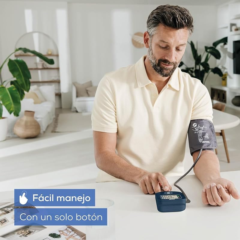 BM 25 Tensiómetro de brazo, operación sencilla con un botón, medición precisa, detección de arritmias, con puerto USB-C, brazalete para 22-42 cm, transferencia de datos a Apple Health y más