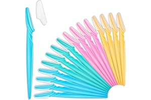 ALDMIO 16PCS Eyebrow Razor, Face Razors for Women and Men, Facial and Eyebrow Hair Trimmer and Shaver with Precision Cover,Safe and Easy to Use