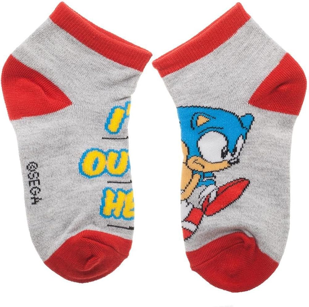 Sega Sonic The Hedgehog Youth Ankle Socks 4 PAIRS: Clothing