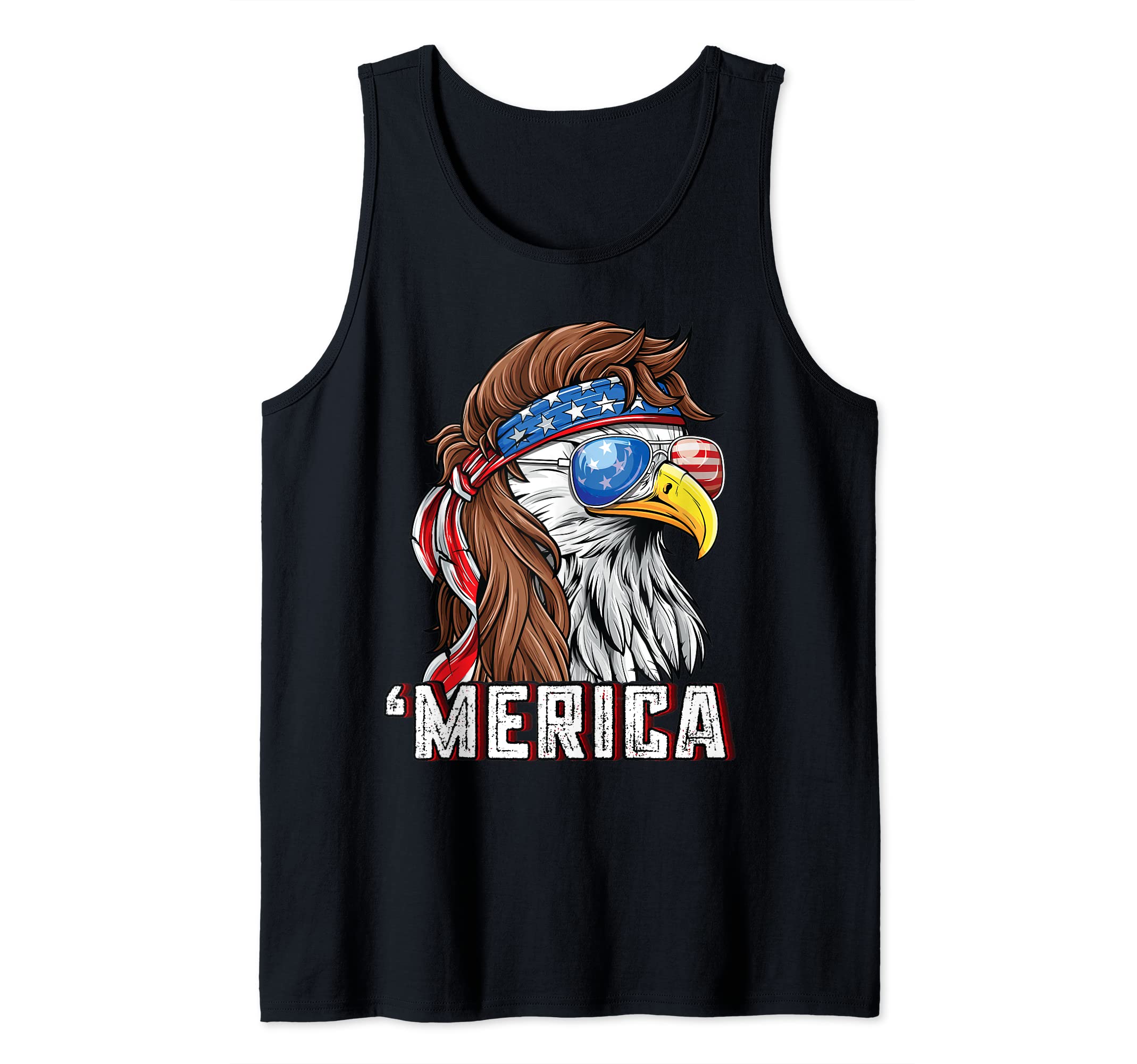 Photo 1 of ** RED ** Merica USA American Flag Patriotic 4th of July Bald Eagle Tank Top L