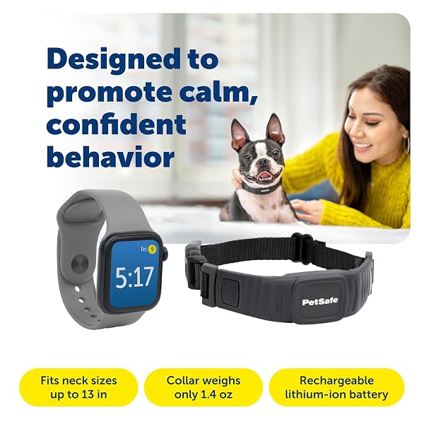 PETSAFE NANOBARK COLLAR – WORLD’S SMALLEST BARK COLLAR FOR SMALL AND MEDIUM DOGS, 10 LEVELS OF STATIC STIMULATION, WATERPROOF AND RECHARGEABLE ANTI-BARK TRAINING, COMFORTABLE AND LOW-PROFILE DESIGN