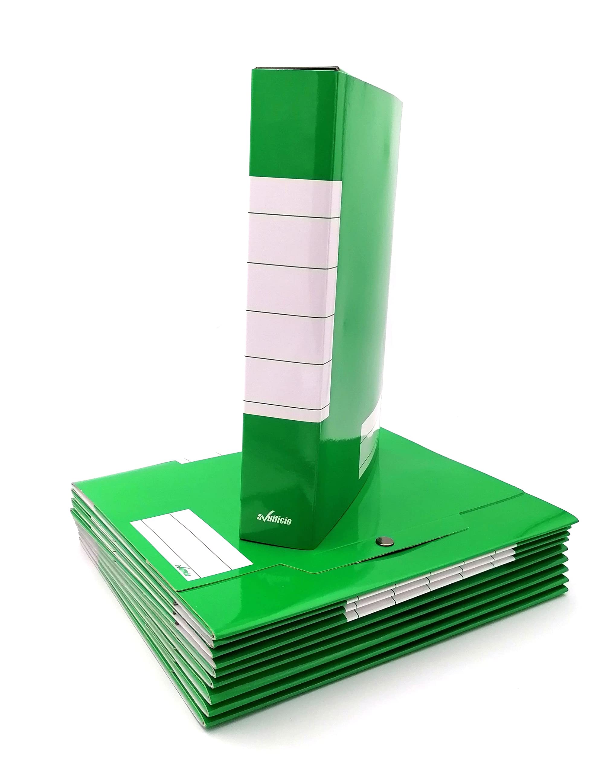 Alevar Folder with Closure 3 Buttons Spine 6 25x35 cm Green Conf. 10 pcs.