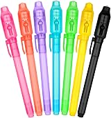 OFFCUP Invisible Ink Pen 7pcs UV Light Secret Message Spy Pens Set