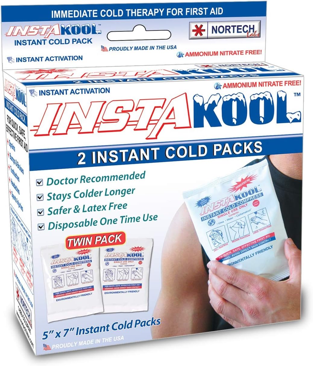 InstaKool Instant Cold Pack, 5" x 7" 2/Box (Twin Pack) Health & Personal Care