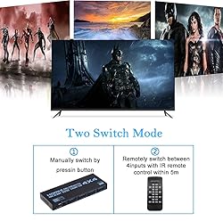 Enbuer HDMI Matrix Switch 4x4, 4K HDMI Matrix