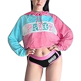 Littleforbig Unisex Pastel Pride Cropped Hoodie Sweatshirt Casual Regular Fit Long Sleeve Drawstring