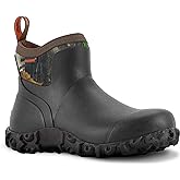 Showave Men's Ankle Rain Boots Waterproof Rubber Garden Boots Durable Slip on Rain Shoes for Outdoor Mud Yard Chore