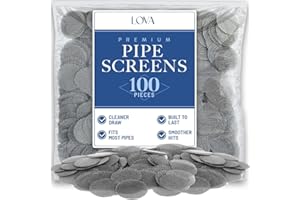 Lova Pipe Screens – 100 Pack Stainless Steel Screen Filters for Pipes – ¾ Inch (0.75") Mesh Pipe Filters – Durable, Heat-Resistant, Easy to Clean – Smoking Accessories