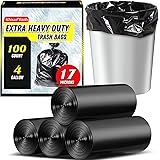 100 Count 17 Micron Extra Heavy Duty 4 Gallon Trash
