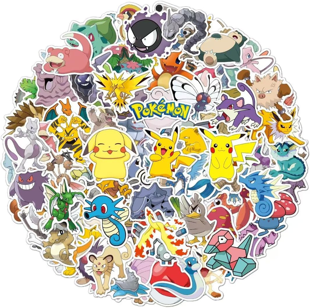 Photo 1 of 100 PCS Pokemon Cute Stickers for Gifts, Waterproof Sticker for Phone, Laptop, Water Bottles, Hydro Flask, Stickers for Kids, Toddlers, Vinyl
