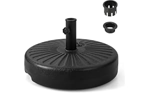 Tangkula Fillable Umbrella Base, 75 lbs Water & Sand Filled Heavy Duty 20 Inch Round Patio Outdoor Umbrella Weights, Umbrella Stand for Umbrella Pole 1.5-1.9 inches, for 9-10 ft Market Offset Umbrella