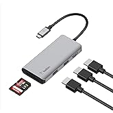 Belkin 5-in-1 Hub Docking Station with 4K HDMI, 2 USB-A 3.1 Ports, SD and MicroSD 3.0 Card Readers, 5Gbps Data Transfer – Com