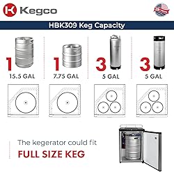 Kegco HBK309B-3 Kegerator, No Kegs, Black