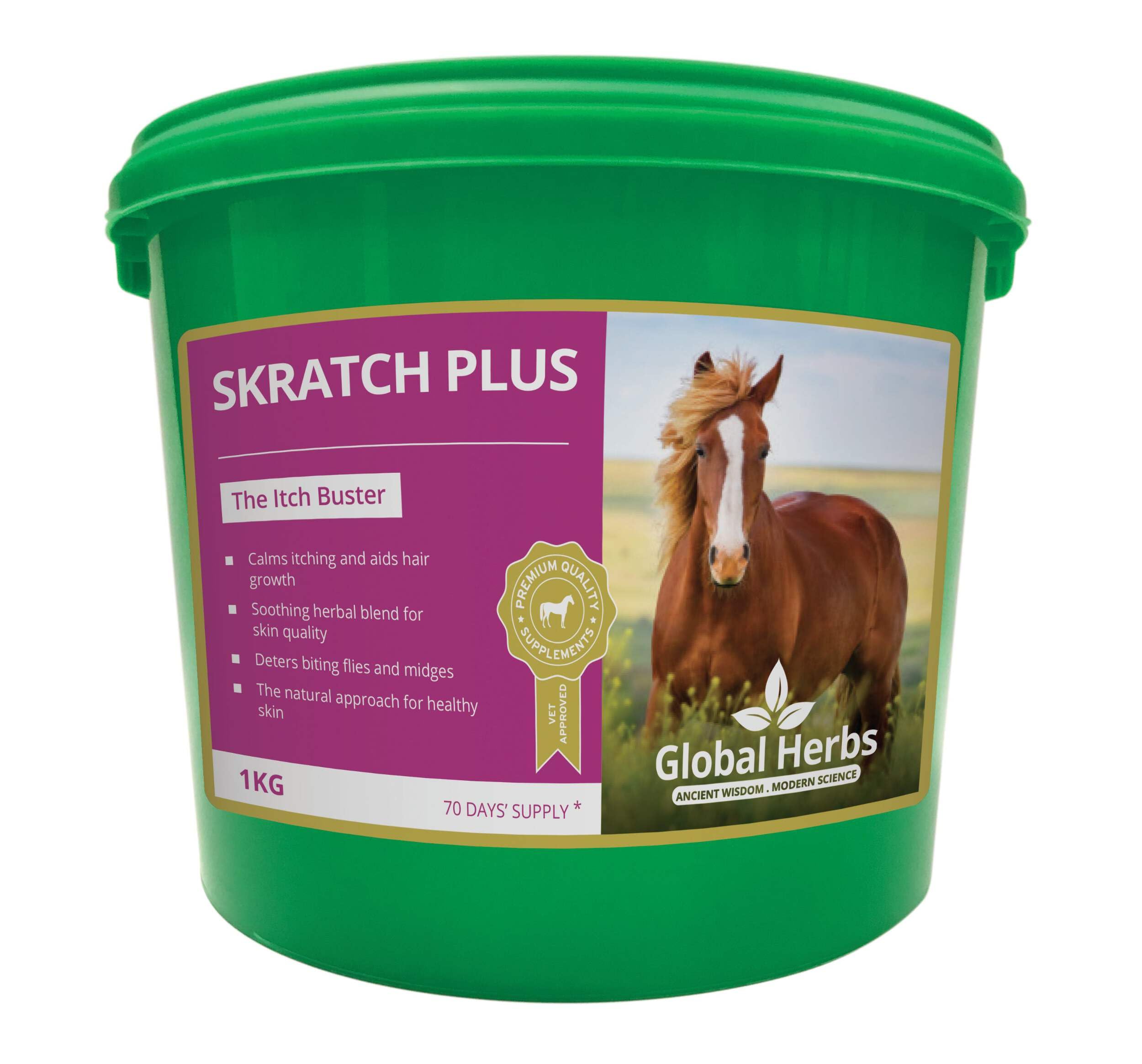 Global Herbs SkratchPlus Equine Advanced Sweet Itch & Skin Support Powder 1kg