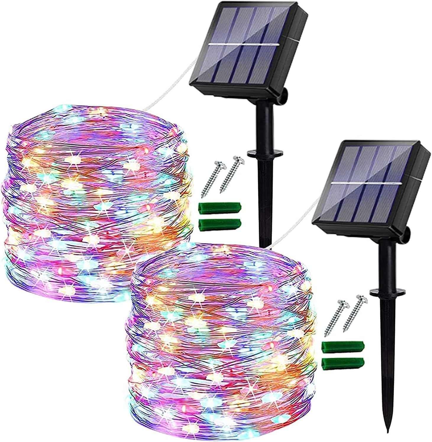Ligarko Solar Fairy Lights Outdoor, 2 Pack Total 240 LED/80FT Garden Lights Solar Powered Waterproof, 8 Modes Copper Wire Decorative Solar String Lights for Trees, Garden, Party (Multi-Coloured) — image 1