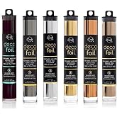 Deco Foil - Transfer Sheets - Black, Pewter, Silver, Gold, Rose Gold, and Copper - Bundle of 6 "Metal" Colors