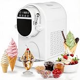 Countertop Soft Serve Ice Cream Machine 1.25Qt, No Pre-Freezing | Built-In Compressor, Ready in About 30 Minutes, LED Controls, Self-Cleaning, Home Ice Cream Maker, Adjustable Hardness