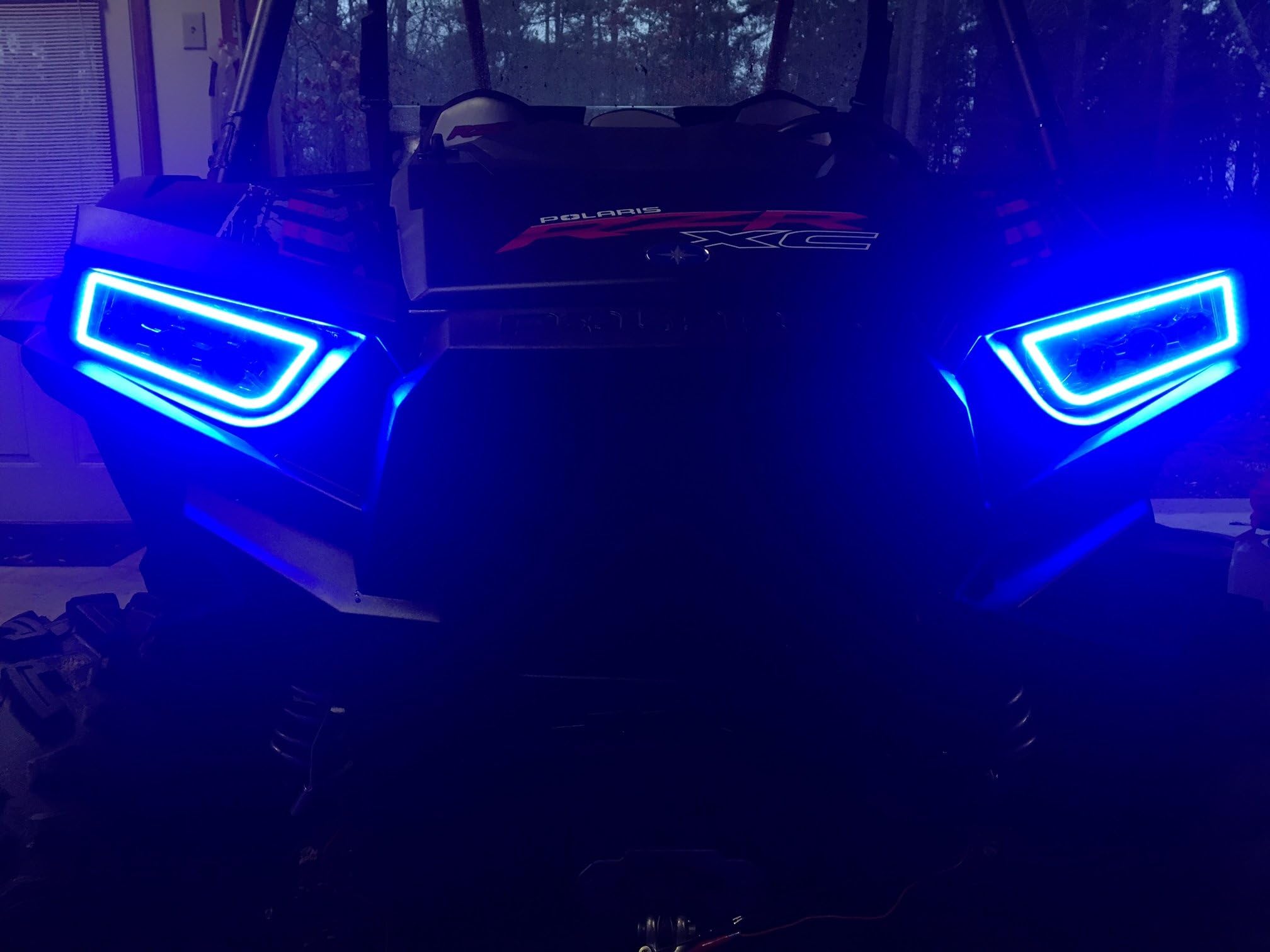 RZR 900S 900 Trail RZR 1000 xp Halo Rings Set Headlights Angel Eye Led Polaris - Blue