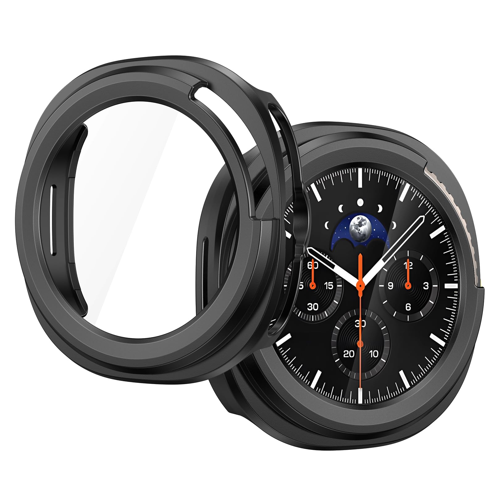 Photo 1 of [2 Pack] JULK for New 2025 Galaxy Watch 8 Classic Screen Protector, Protective Hard Case with Built-in Tempered Glass, Ultra-Thin Face Cover for Samsung Watch 8 Classic 46mm (2 Black)