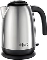 Russell Hobbs Brushed Stainless Steel Electric Kettle 1.7L 3kW Black