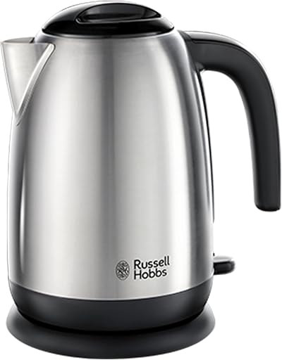 Russell Hobbs Brushed Stainless Steel Electric Kettle 1.7L 3kW Black