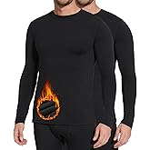 BESTENA Men's Long Sleeve Thermal Underwear Fleece Lined Base Layer Cold Weather Tops Long John Shirts for Men