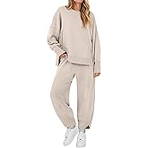 ANRABESS Womens 2 Piece Outfits Sweatsuits Oversized Sweatshirts Barrel Pants Matching Lounge Sets 2025 Fall Travel Clothes