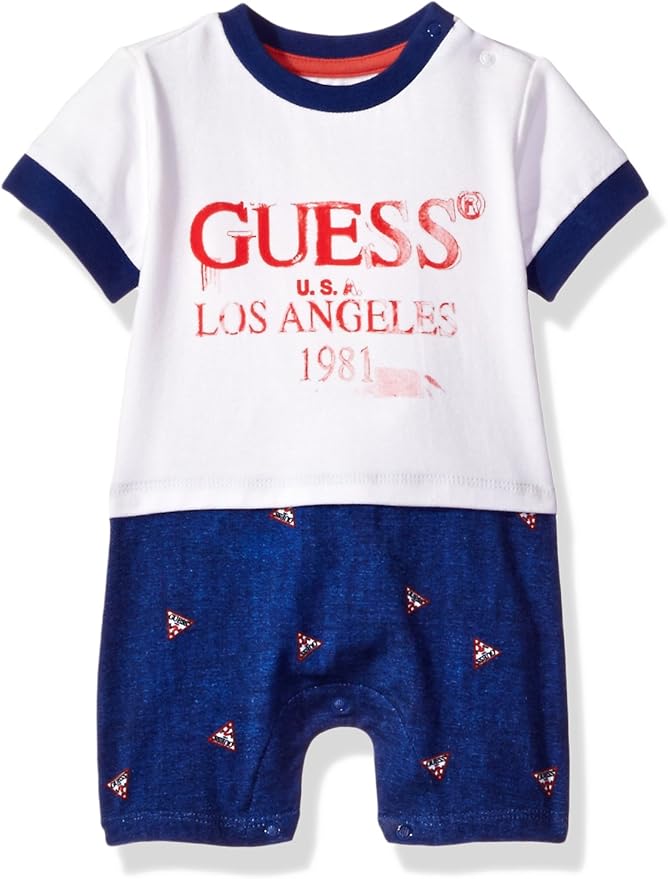 GUESS Baby Boys' Bodysuit, Blanco Verdadero Ropa