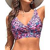 Women Bikini Top - 2025 Full Coverage Bathing Suit Top Push Up Swimsuit Tops Large Bust Swim Tops No Bottom