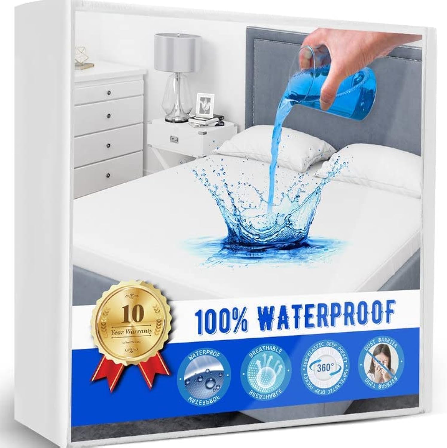 Short Queen Mattress Protector,Mattress Cover Short Queen Size Bed, Waterproof Mattress Protector Noiseless Mattress Cover Soft Breathable Terry for Pets Kids Adults 60" x 72" Image Short Queen Mattress Protector,Mattress Cover Short Queen Size Bed, Waterproof Mattress Protector Noiseless Mattress Cover Soft Breathable Terry for Pets Kids Adults 60" x 72" Image