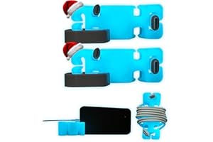 CORDBRICK GlowBrick Stocking Stuffers for Adults Cord Management Weighted Cord Holder Cable Wrap Phone Stand - Glow-in-The-Dark Gadget Organizer for Nightstand. Gift for Men, Silicone. 2pk Glowing Blue
