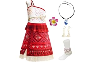 Esvaiy Moana Dress Up Costume for Girls, Fancy Princess Costumes for Halloween Christmas Birthday Party